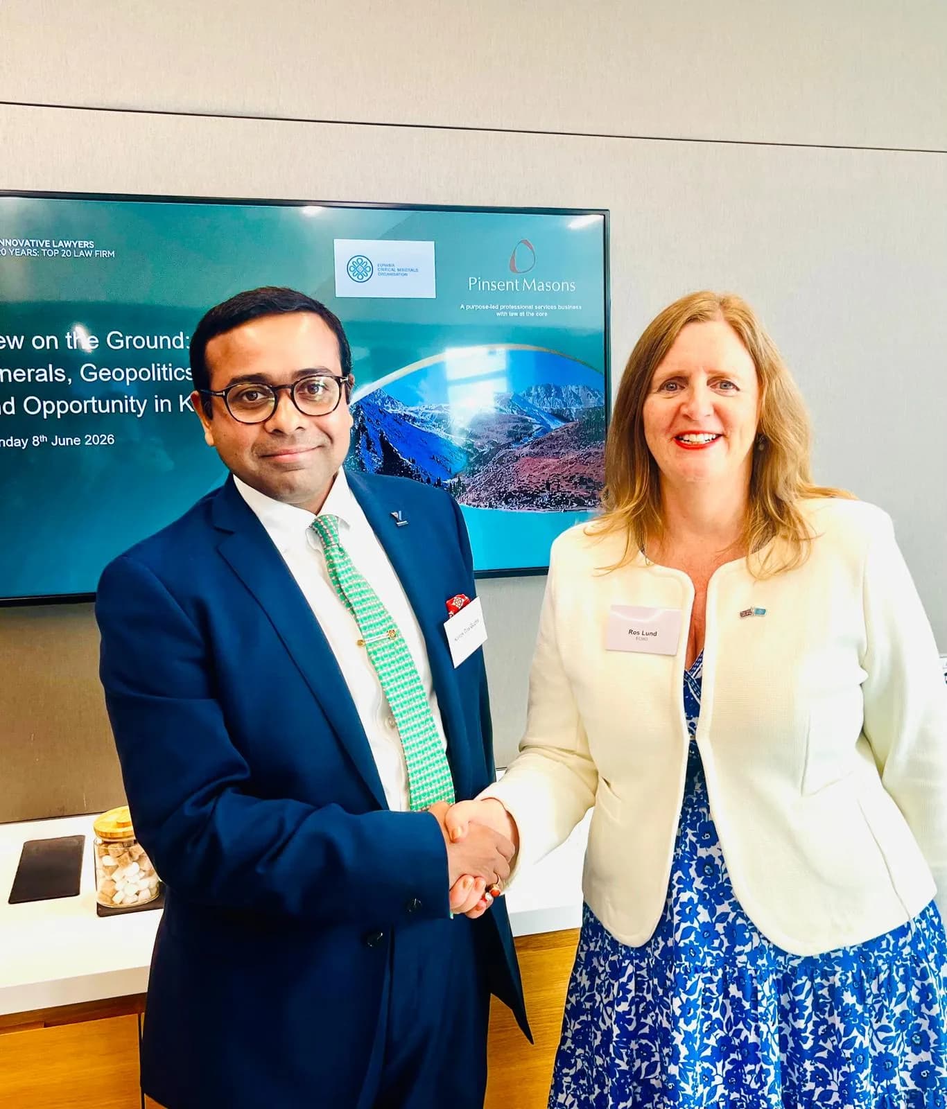 On 8th June 2026, Participating in the Eurasia Critical Minerals Organisation forum alongside Ros Lund, CEO, advancing dialogue on critical minerals, geopolitics and investment opportunities in Kazakhstan 🇰🇿.