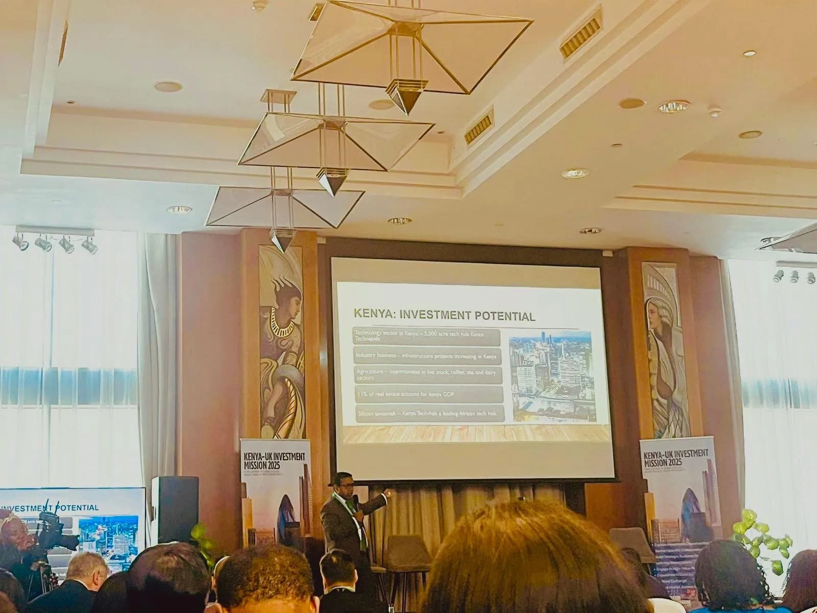 Presenting at 28th May 2025 Kenya-UK Investment Mission 2025 at Canary Riverside Plaza Hotel London
