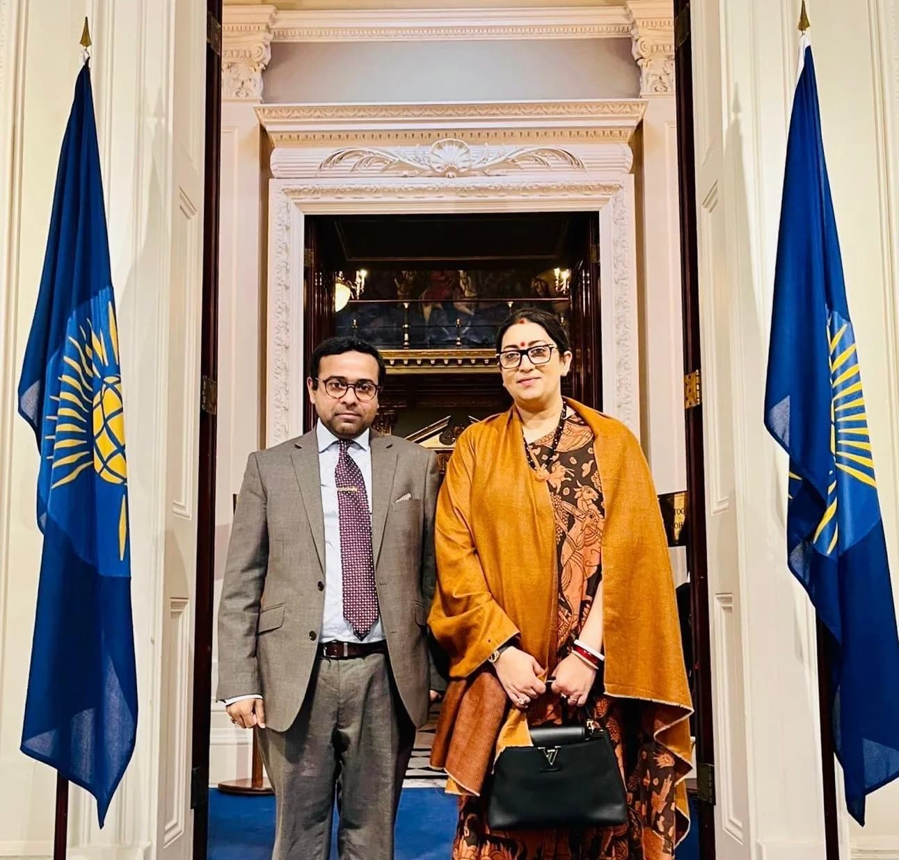 With Smriti Irani, former Cabinet Minister, Govt. of India on 31st January 2025 at Commonwealth Secretariat
