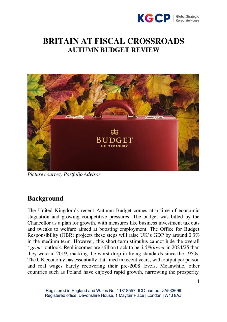 First page of Britain at Fiscal Crossroads