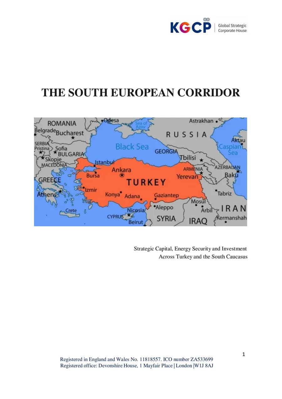 First page of The South European Corridor