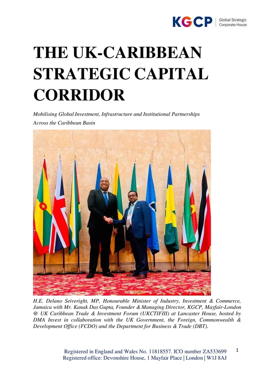 First page of UK-Caribbean Strategic Capital Corridor